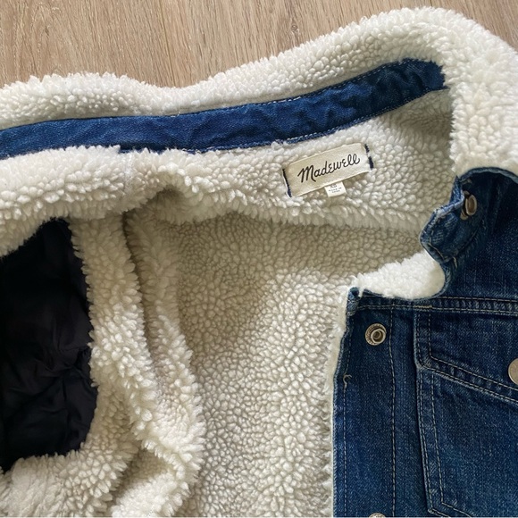 Madewell thick denim Sherpa jacket with puffer lined sleeves - Picture 5 of 7